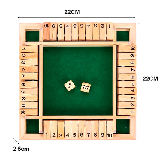 Wooden Shut the Box Dice Board Game 